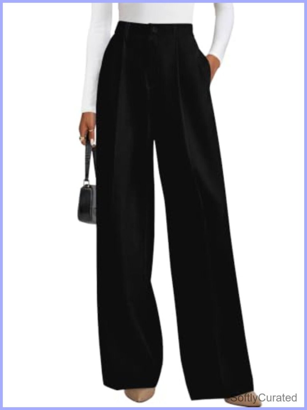PRETTYGARDEN Women's Flowy Wide Leg Palazzo Dress Pants High Waisted Work
